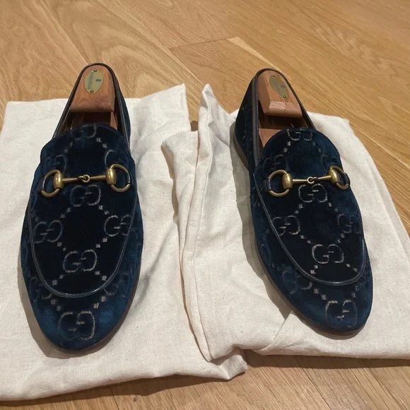 Gucci | Shoes | Mens Gucci Jordaan Gg Velvet Loafer Size 75  display picture 2